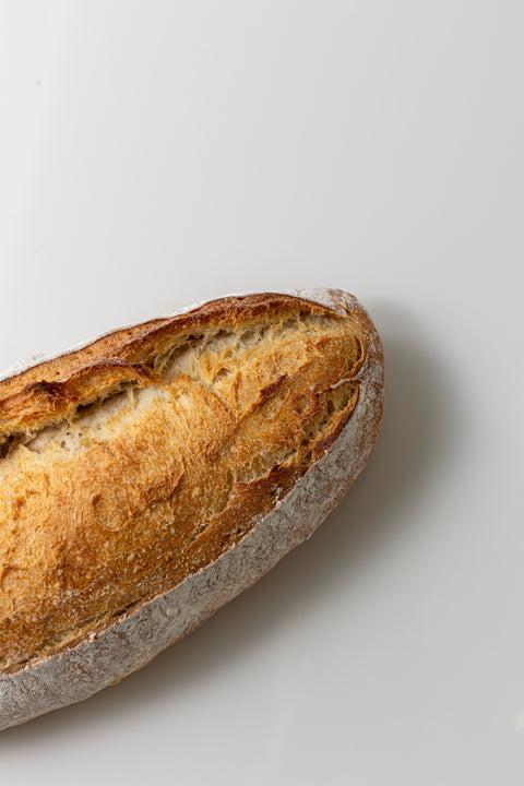 Loaf of bread on a white background