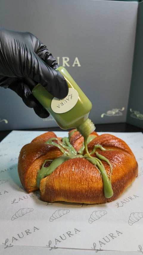 Pistachio Pain Swiss with Sauce