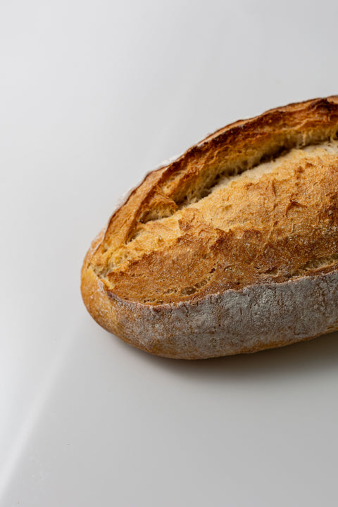 Loaf of bread on a white background